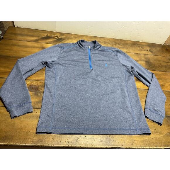 Johnnie-O Performance 1/4 Zip Pullover Men's Medium Blue Mock Neck Stretch - Picture 1 of 8